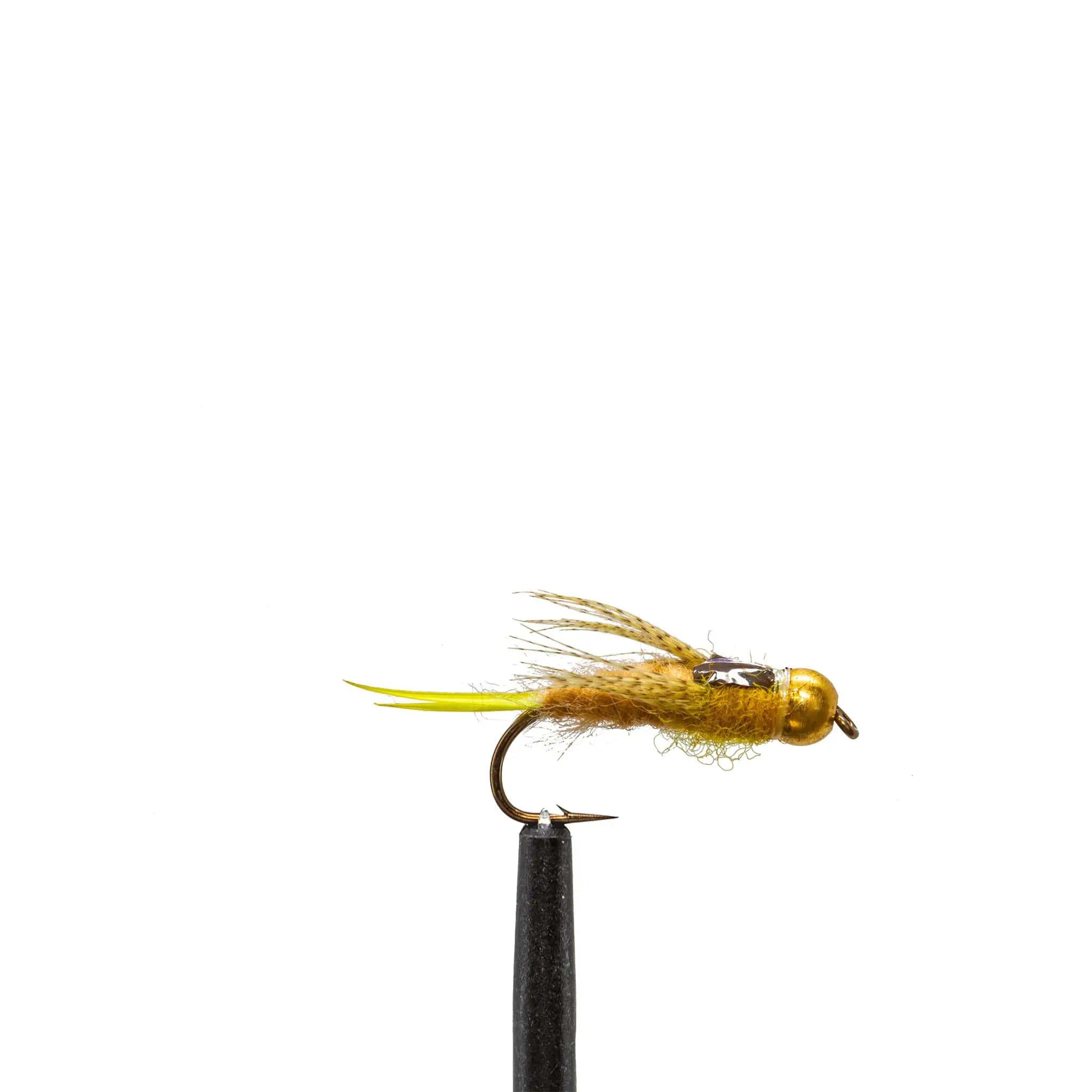 bead head fly fishing lures Nymph Flies Assortment to nymph for clear water conditions and mayfly hatches Gold Bead Hare's Ear 14