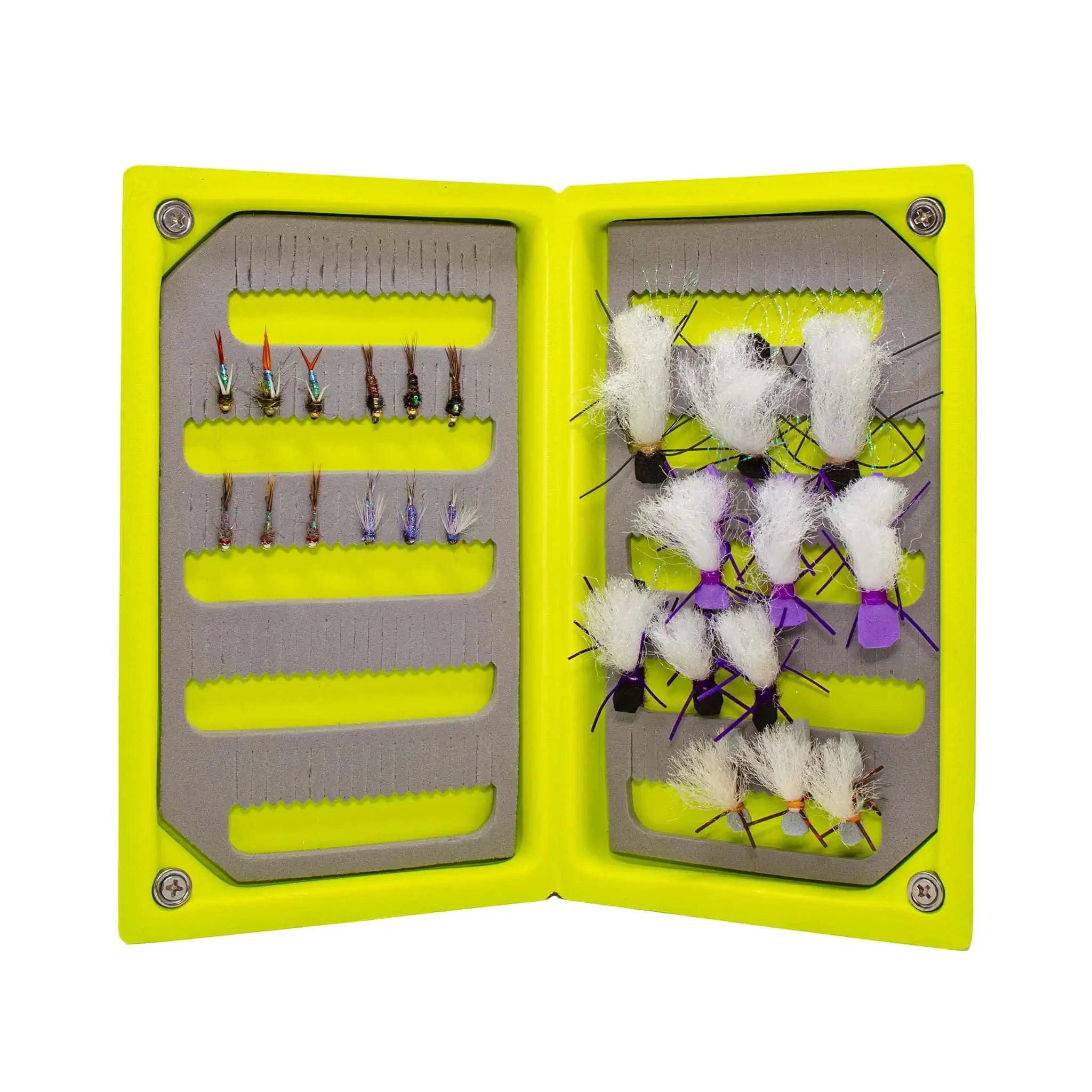 JHFLYCO Loaded Foam Fly Box – Hopper Dropper Assortment – Includes