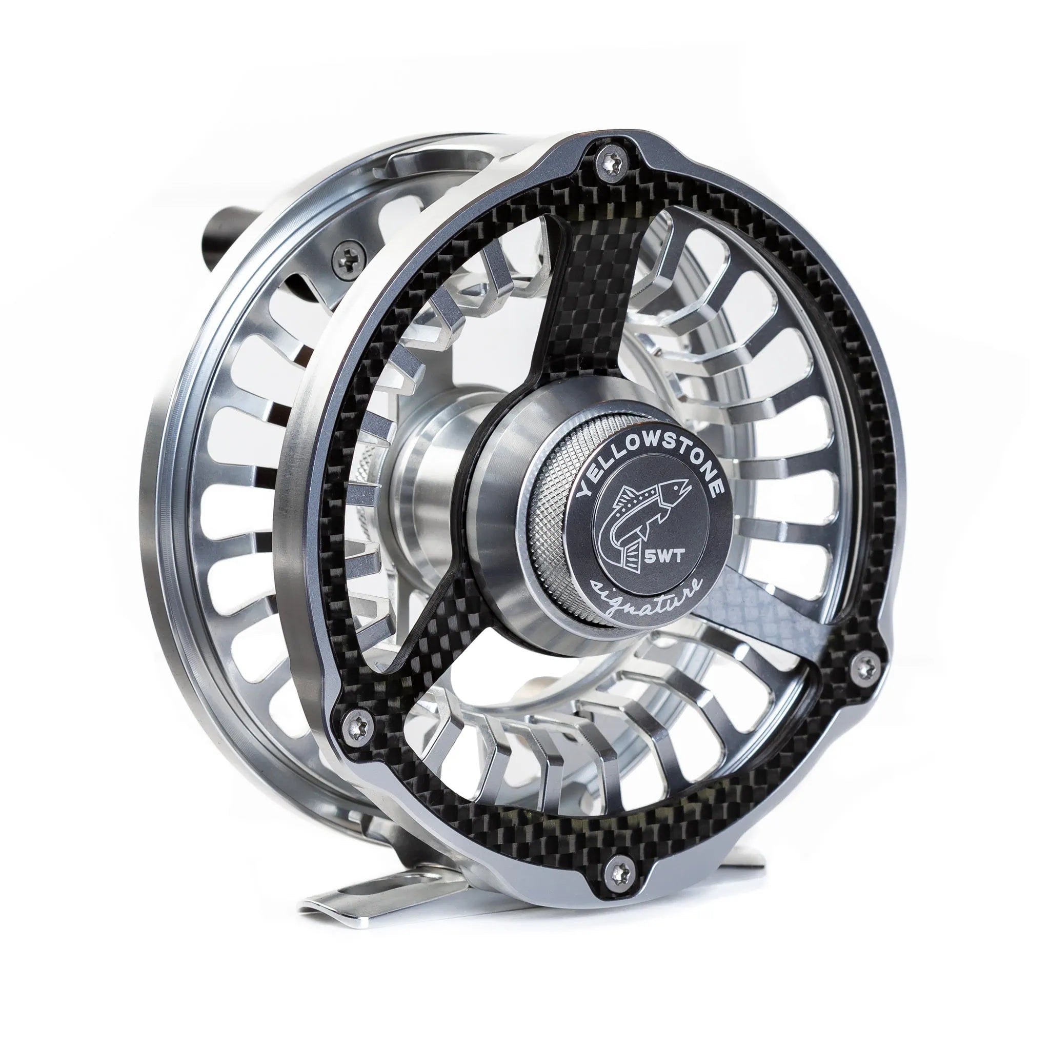 anti reverse fly reels Fin-Nor - No. 4 Anti-Reverse Reel - LHW carolina rig Hot Box | White Color:Cannibal Calico