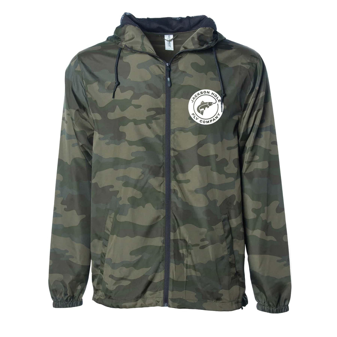 JHFLYCO Lightweight Camo Windbreaker - apparel, hoodie, jacket, lightweight, rain, repellant, windbreaker | Jackson Hole Fly Company