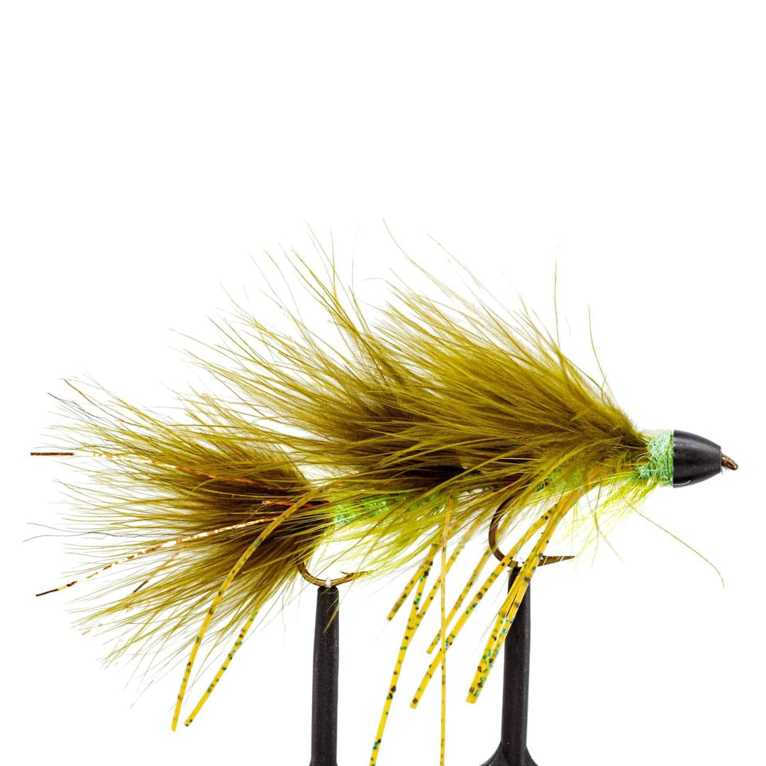Olive Peanut Envy - articulated, flies, Streamers, trout streamers | Jackson Hole Fly Company