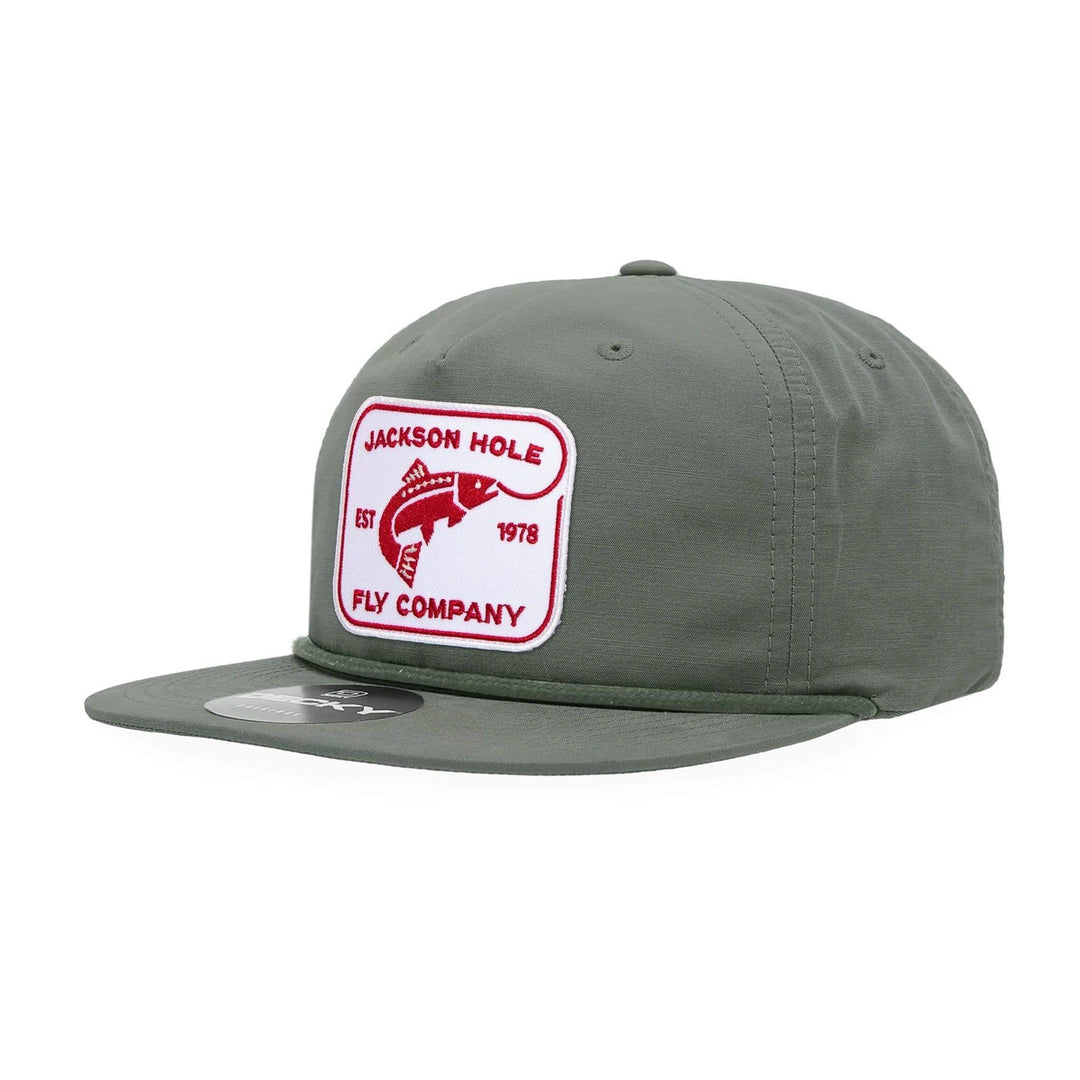 JHFLYCO Brushed Cotton Ball Cap - Rectangle Logo - apparel, brushed cotton, decky, Hat, moisture wicking, sun protection | Jackson Hole Fly Company