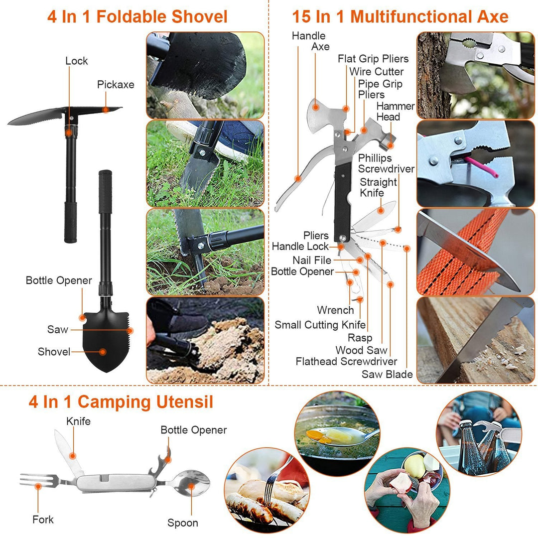 125Pcs Survival Kit for Outdoor Adventures - Professional Emergency Gear &amp; Tactical First Aid Supplies for Camping, Hiking, and Hunting