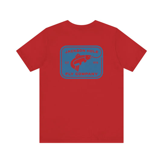 JHFLYCO Rectangle Badge Tee - Hackle Blue Logo