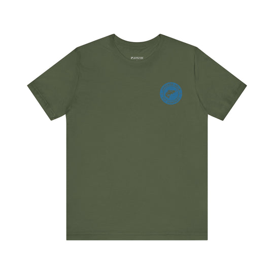 JHFLYCO Circle Badge Tee - Hackle Blue Logo