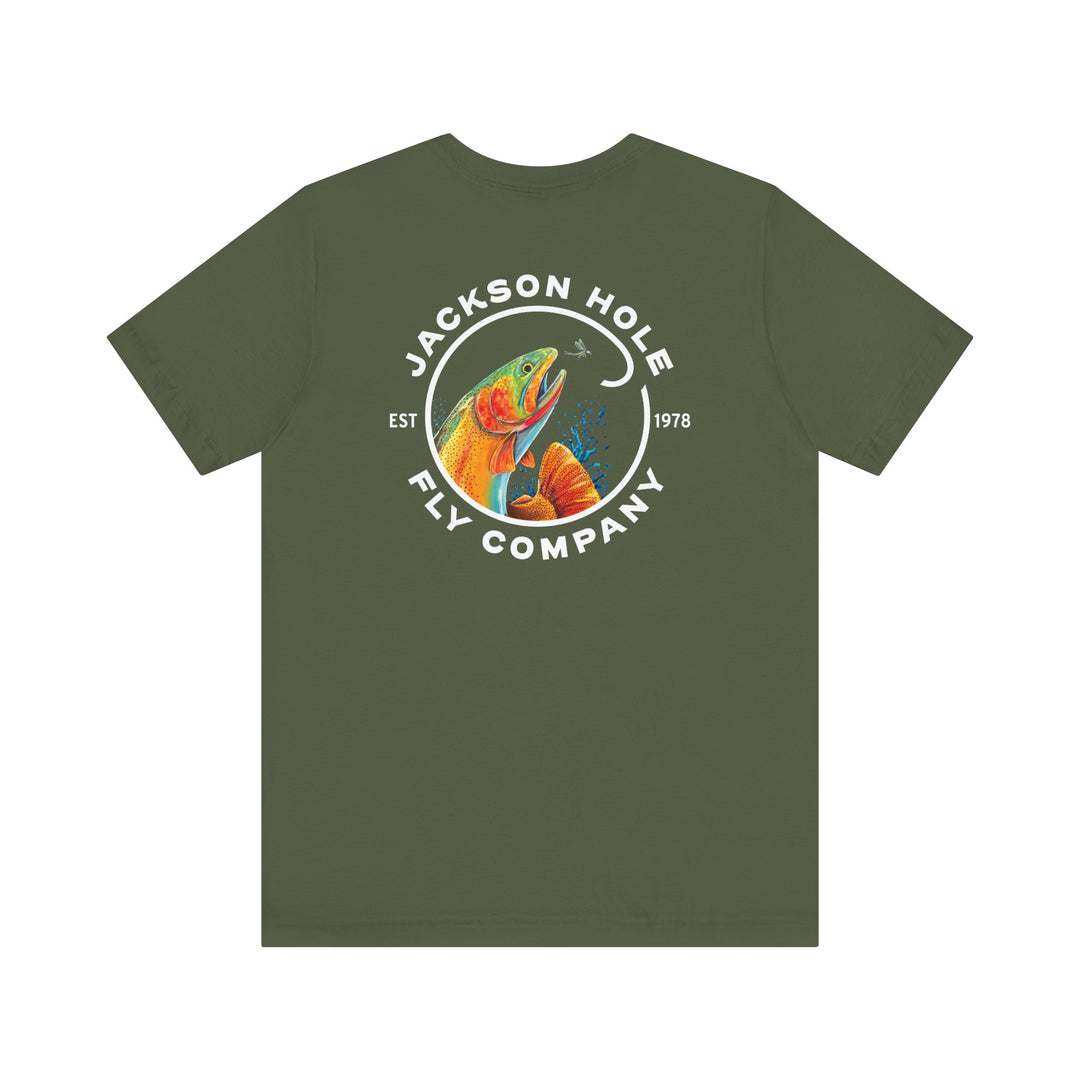 JHFLYCO Cutthroat Trout Badge Tee - White Logo