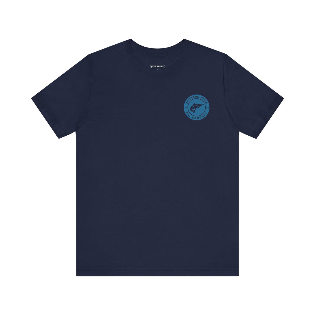 JHFLYCO Circle Badge Tee - Hackle Blue Logo