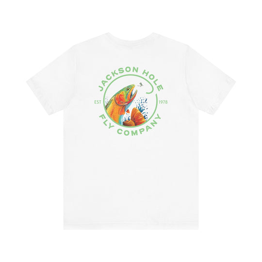 JHFLYCO Cutthroat Trout Badge Tee - Bright Midge Logo