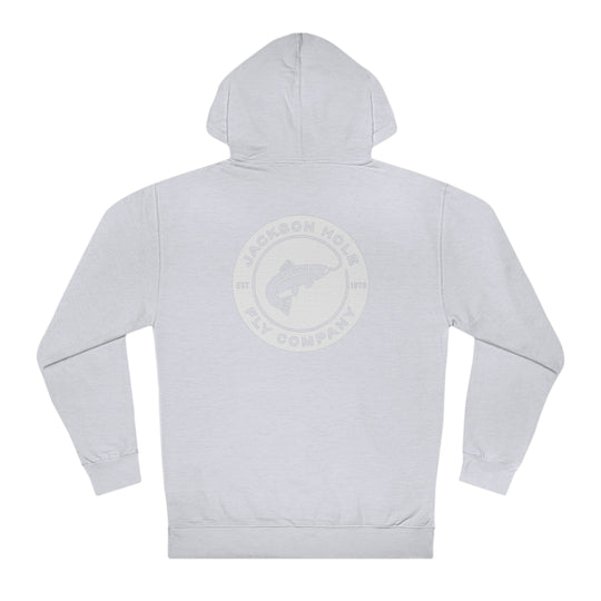 JHFLYCO Round Badge Hoodie – White Logo