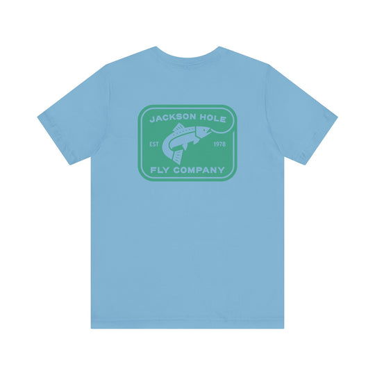 JHFLYCO Rectangle Badge Tee - Green Drake Logo