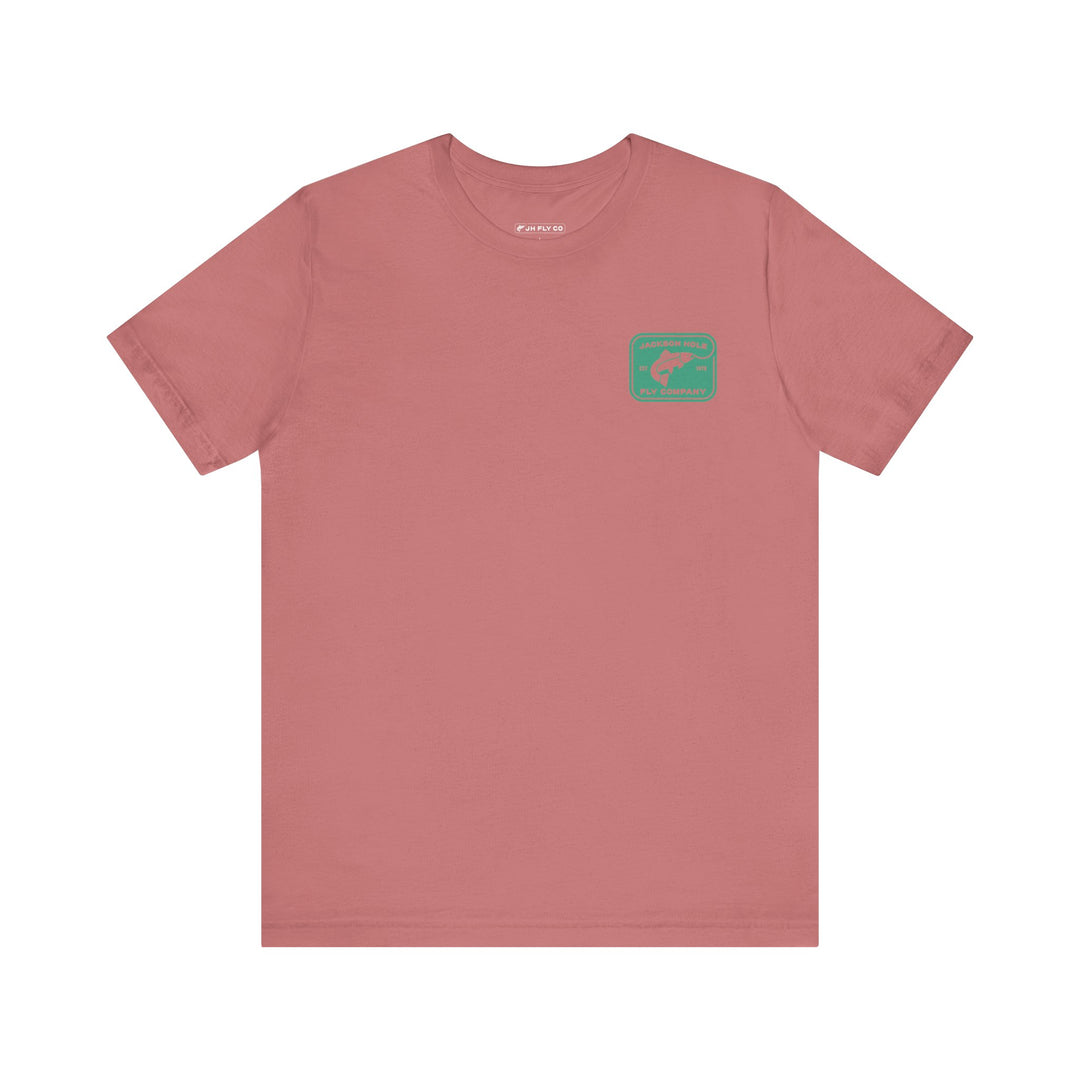 JHFLYCO Rectangle Badge Tee - Green Drake Logo