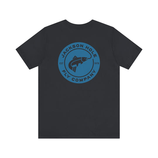 JHFLYCO Circle Badge Tee - Hackle Blue Logo