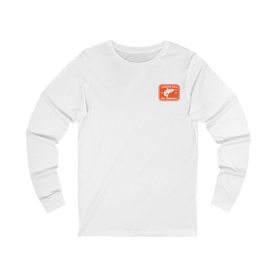 JHFLYCO Rectangle Badge Long Sleeve Tee - Blaze Orange Logo