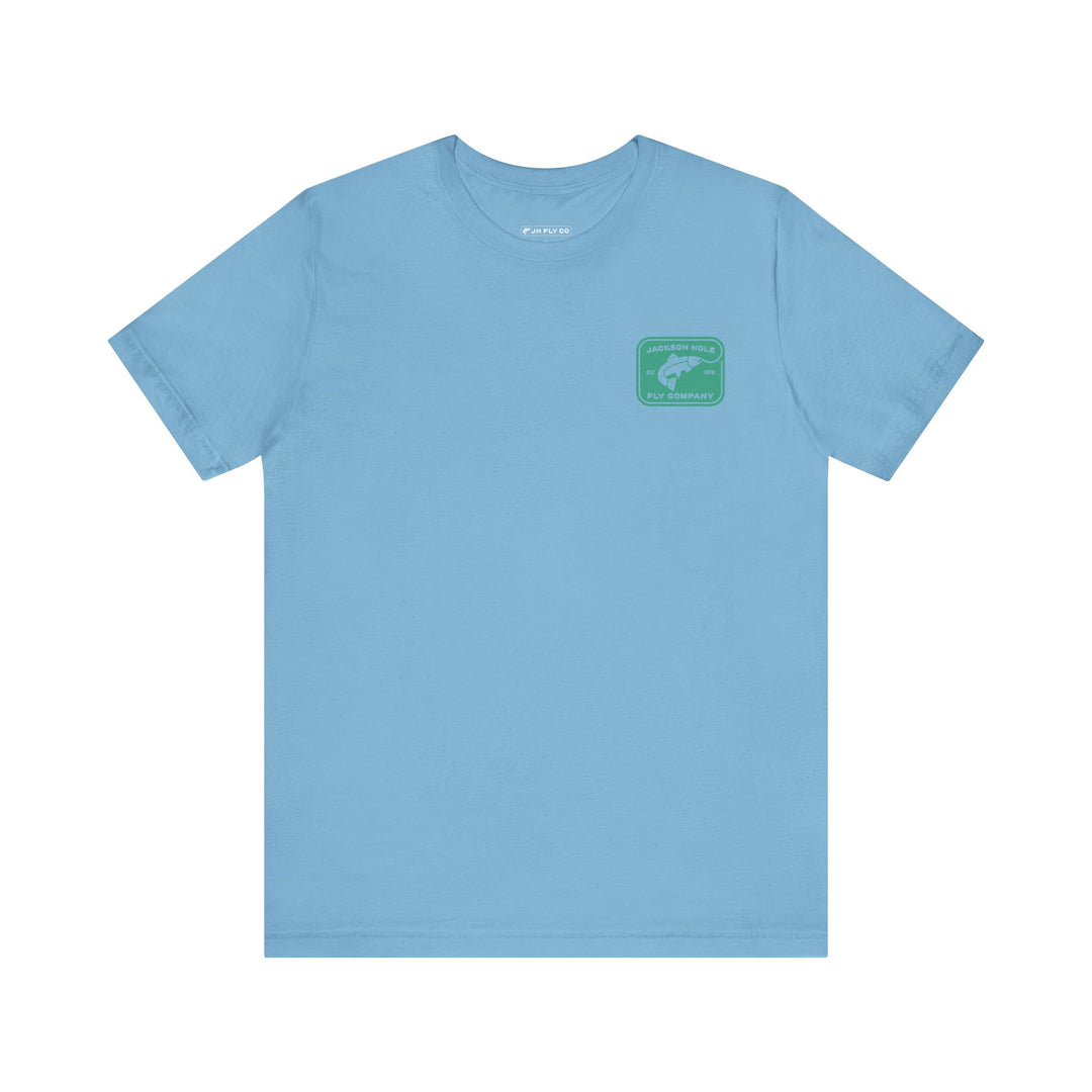 JHFLYCO Rectangle Badge Tee - Green Drake Logo