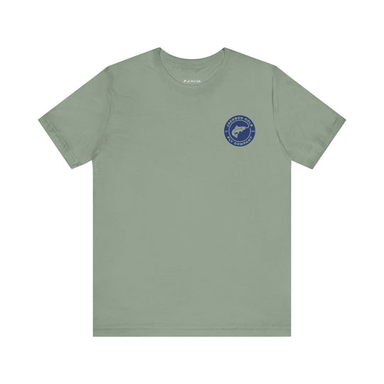 JHFLYCO Circle Badge Tee - Peacock Blue Logo