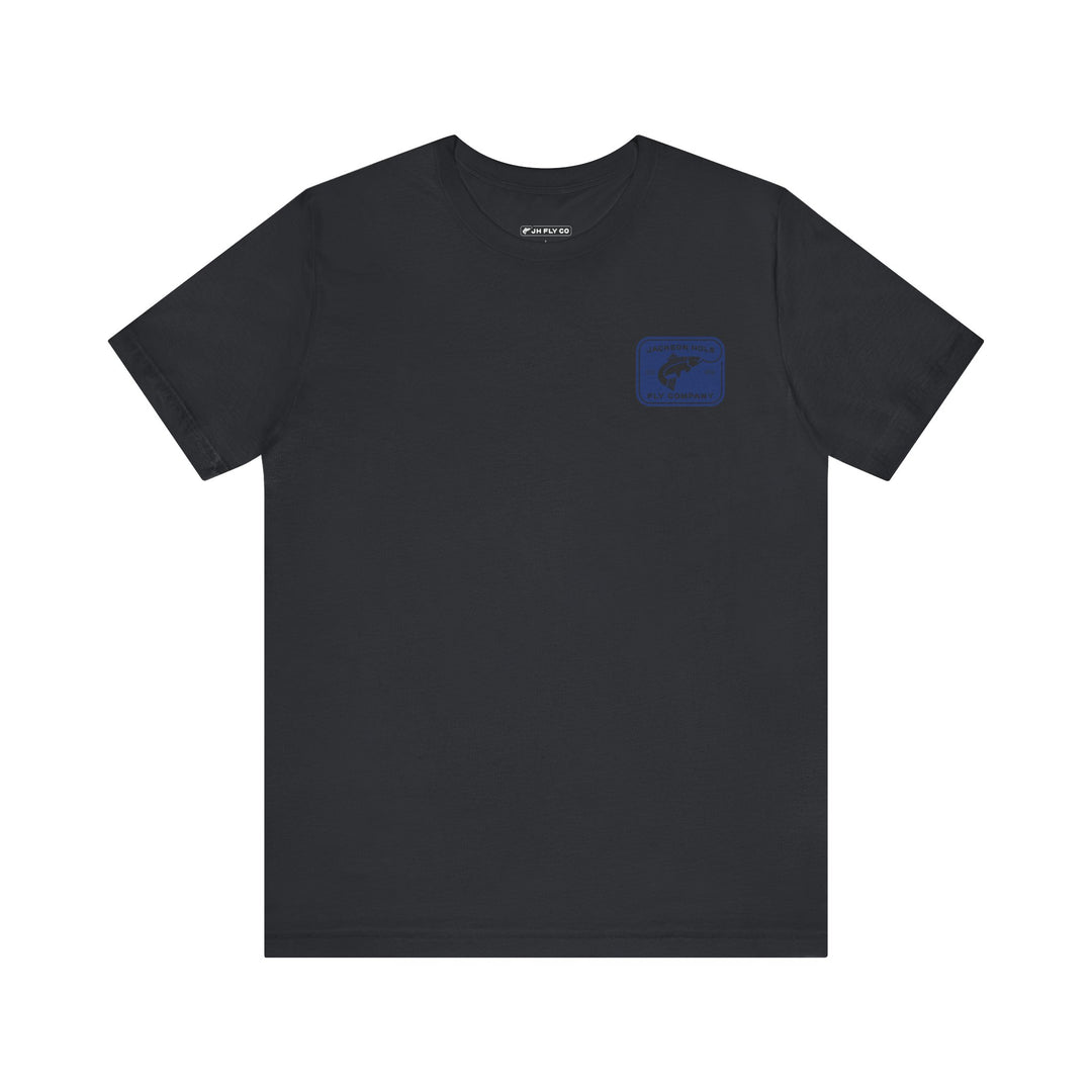 JHFLYCO Rectangle Badge Tee - Peacock Blue Logo