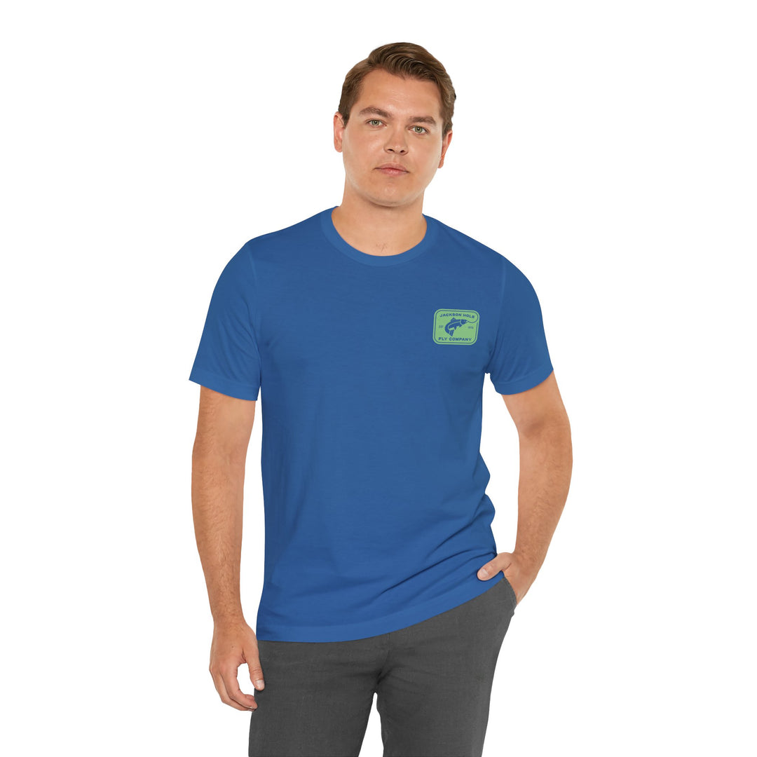 JHFLYCO Cutthroat Trout Badge Tee - Bright Midge Logo