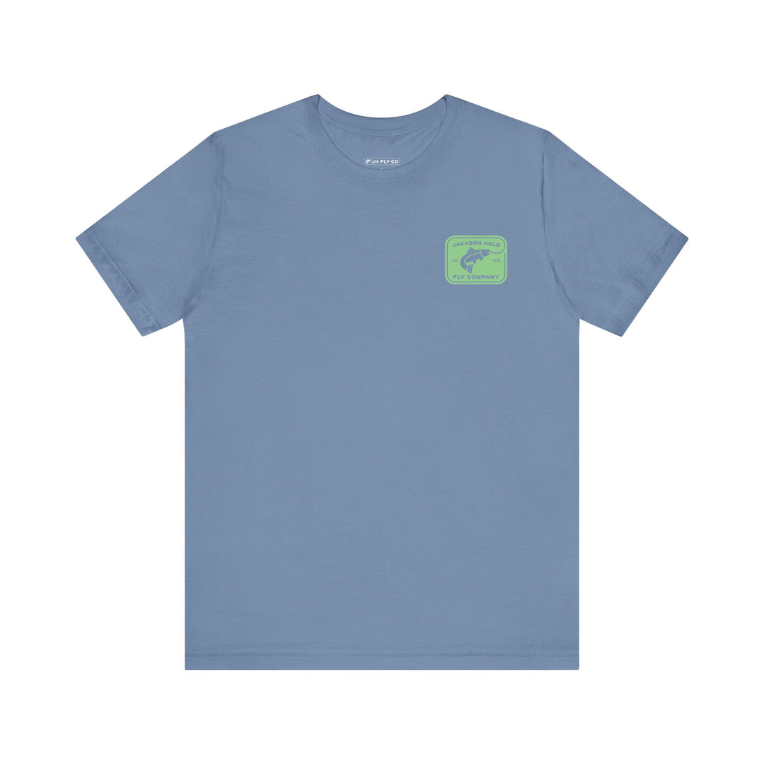 JHFLYCO Cutthroat Trout Badge Tee - Bright Midge Logo