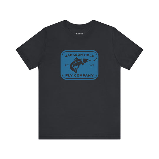 JHFLYCO Logo Tee - Hackle Blue Logo