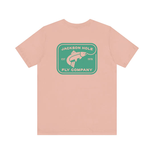 JHFLYCO Rectangle Badge Tee - Green Drake Logo