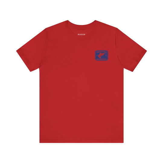 JHFLYCO Rectangle Badge Tee - Peacock Blue Logo