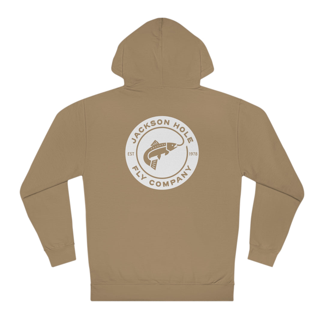 JHFLYCO Round Badge Hoodie – White Logo