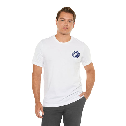 JHFLYCO Circle Badge Tee - Peacock Blue Logo