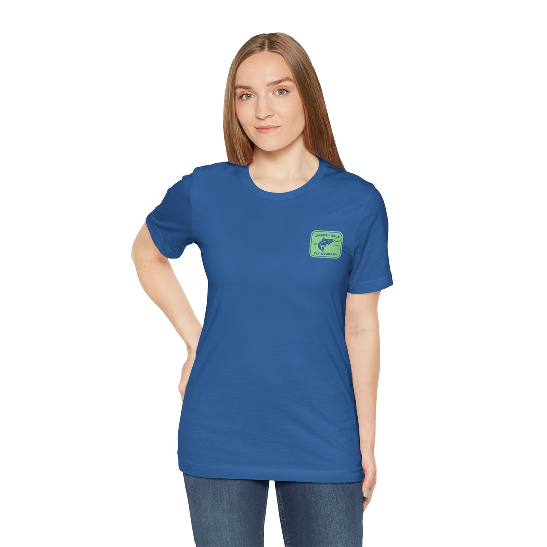 JHFLYCO Rectangle Badge Tee - Bright Midge Logo