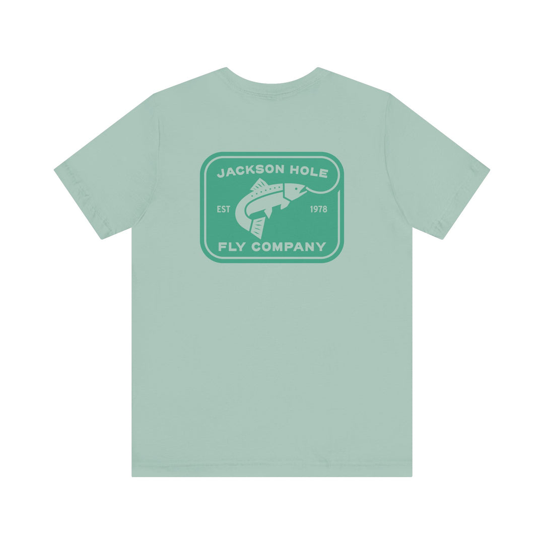 JHFLYCO Rectangle Badge Tee - Green Drake Logo