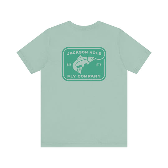 JHFLYCO Rectangle Badge Tee - Green Drake Logo