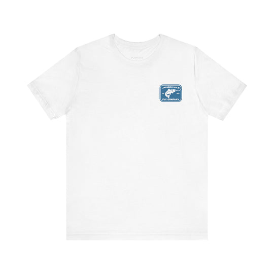 JHFLYCO Rectangle Badge Tee - Hackle Blue Logo