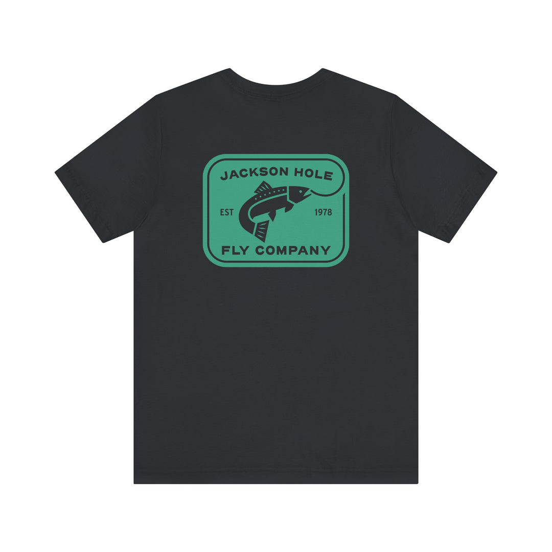 JHFLYCO Rectangle Badge Tee - Green Drake Logo