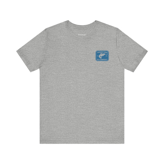 JHFLYCO Rectangle Badge Tee - Hackle Blue Logo