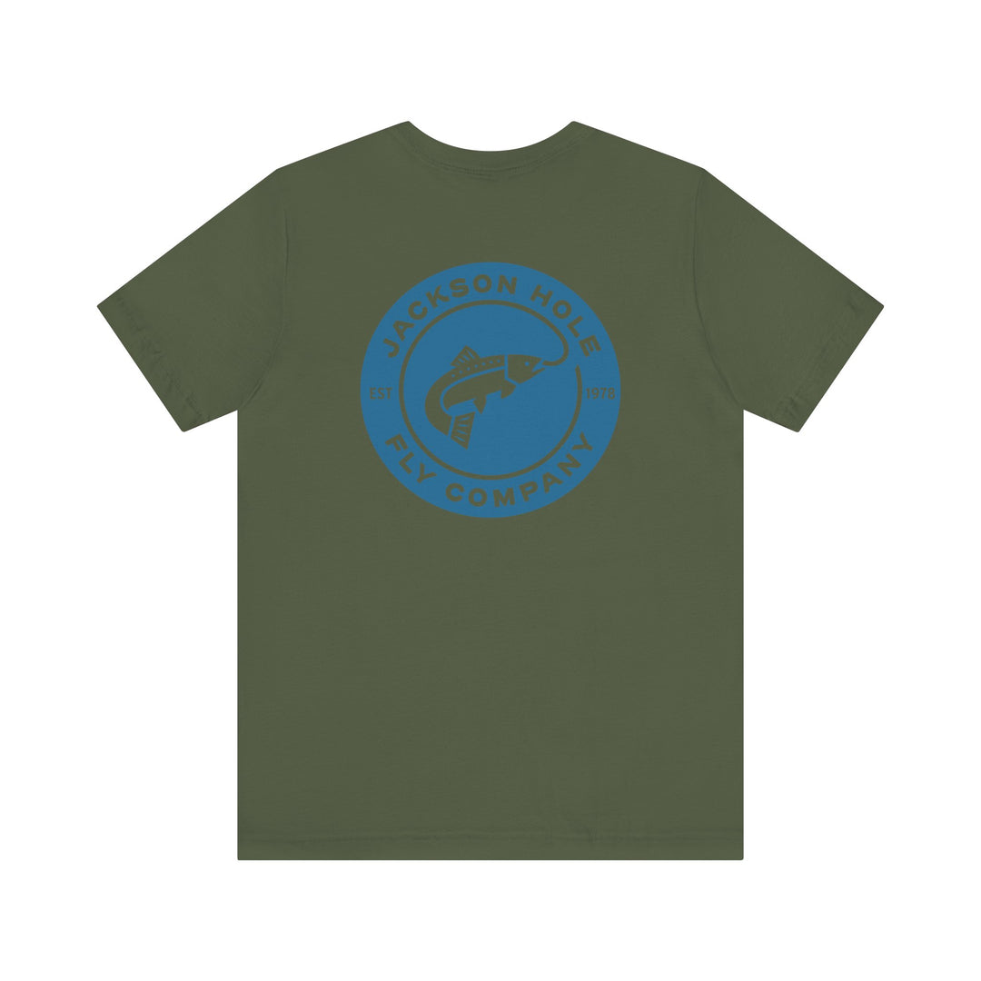 JHFLYCO Circle Badge Tee - Hackle Blue Logo