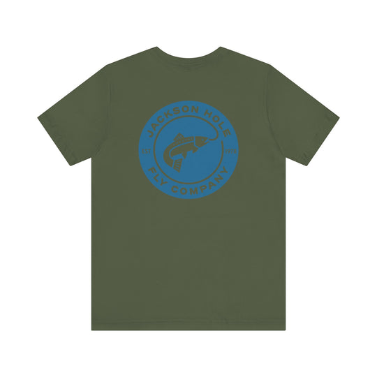 JHFLYCO Circle Badge Tee - Hackle Blue Logo