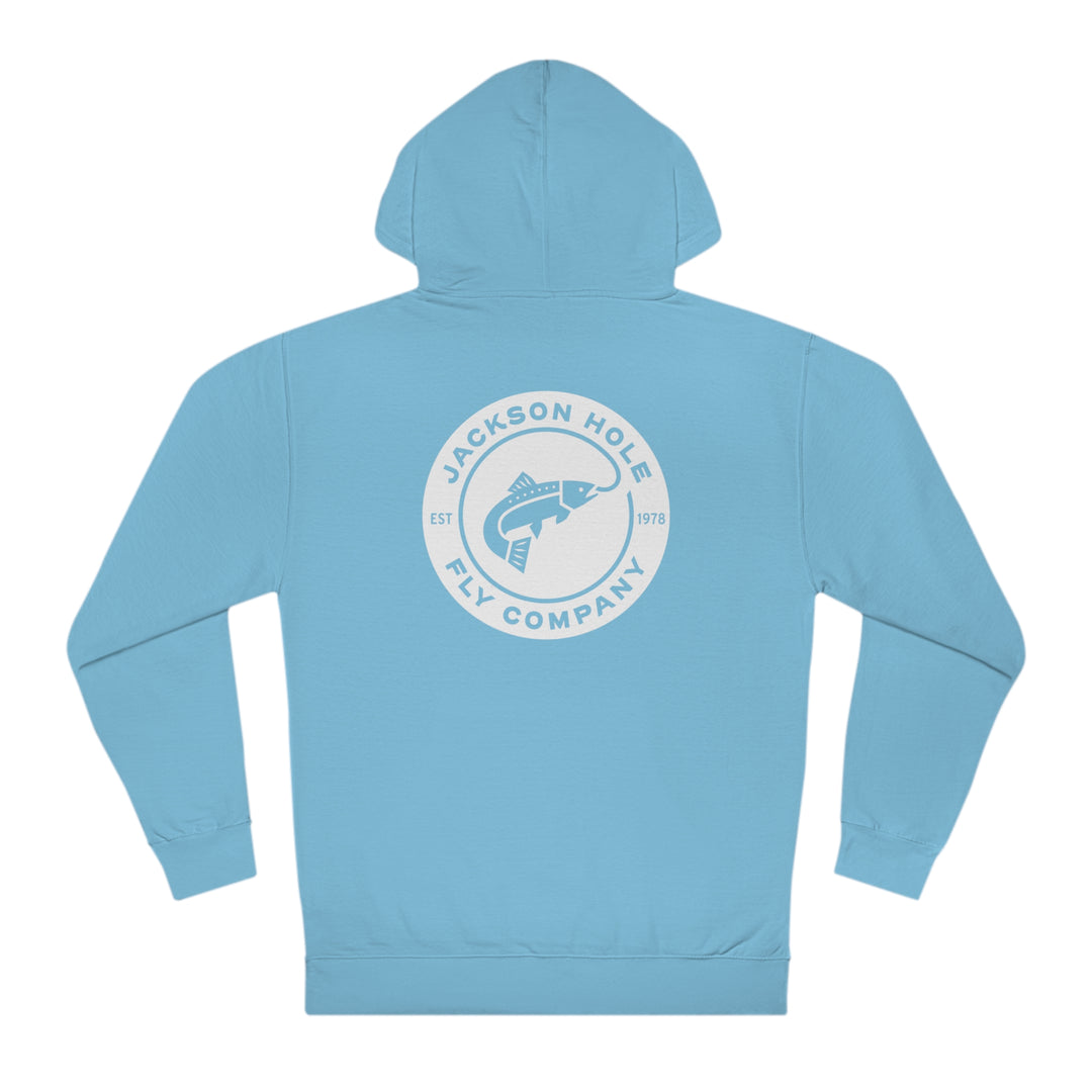 JHFLYCO Round Badge Hoodie – White Logo