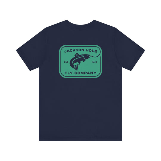 JHFLYCO Rectangle Badge Tee - Green Drake Logo