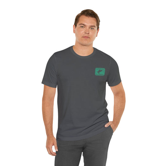 JHFLYCO Rectangle Badge Tee - Green Drake Logo