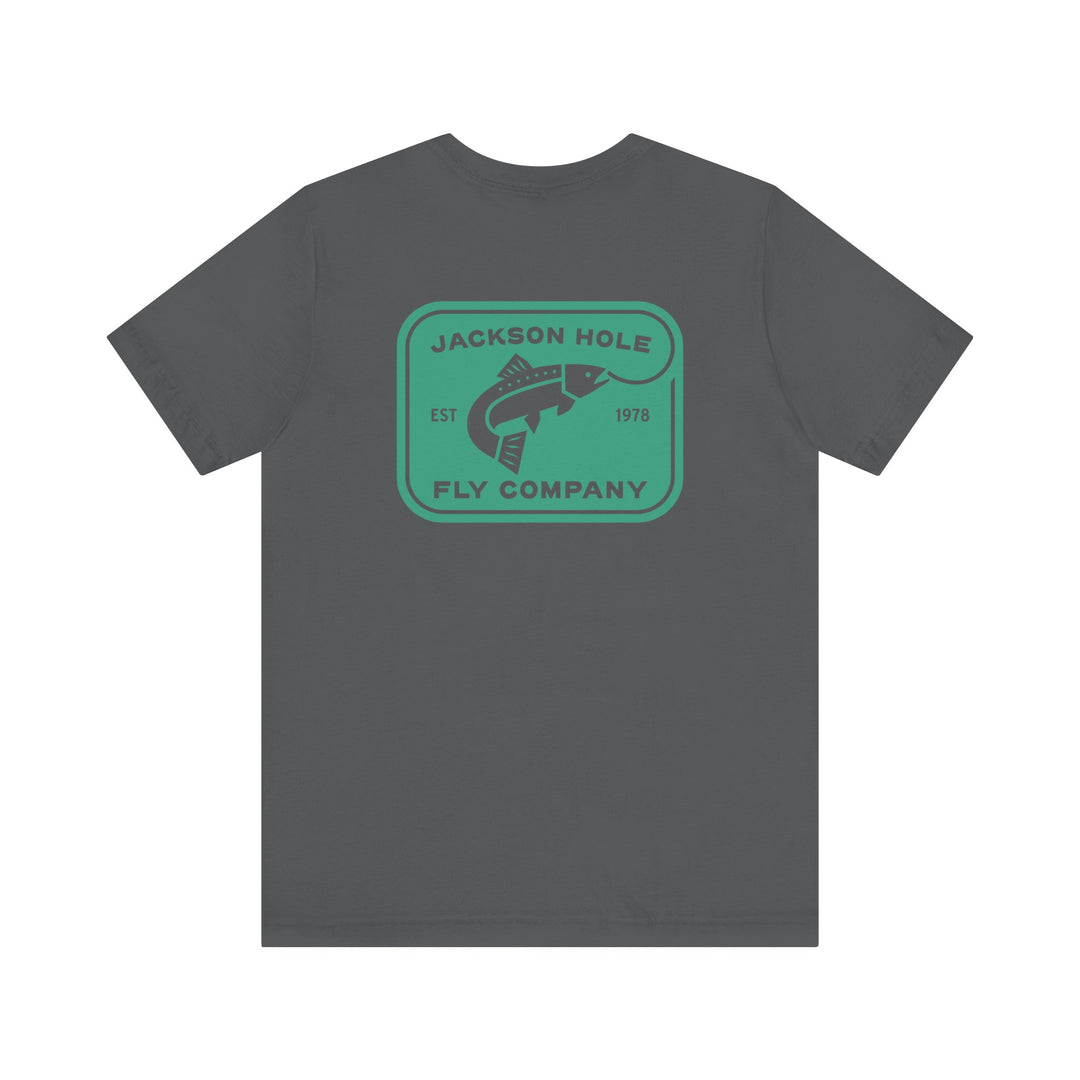 JHFLYCO Rectangle Badge Tee - Green Drake Logo