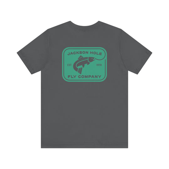 JHFLYCO Rectangle Badge Tee - Green Drake Logo