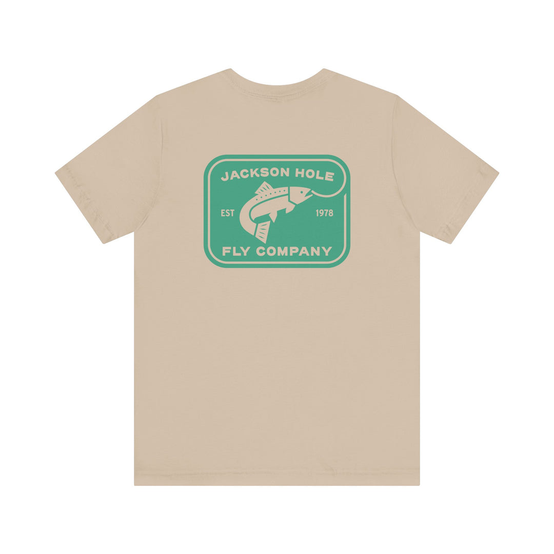 JHFLYCO Rectangle Badge Tee - Green Drake Logo