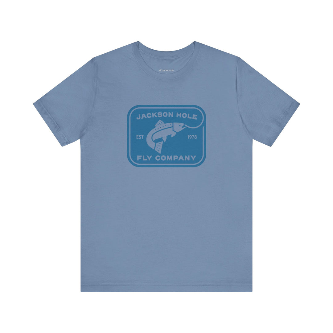 JHFLYCO Logo Tee - Hackle Blue Logo