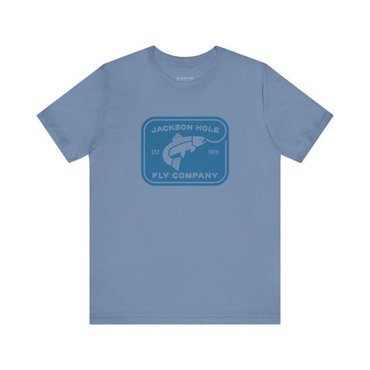 JHFLYCO Logo Tee - Hackle Blue Logo