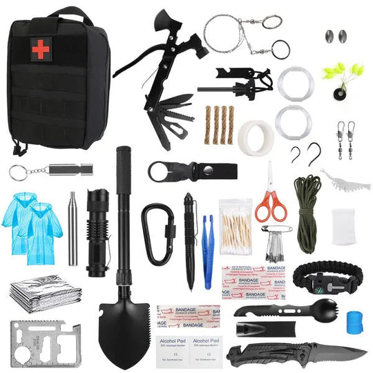 121Pcs Survival Kit for Outdoor Adventure - Professional Emergency Gear &amp; Tactical First Aid Supplies for Camping, Hiking, and Hunting