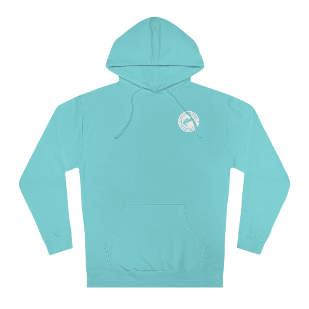 JHFLYCO Round Badge Hoodie – White Logo