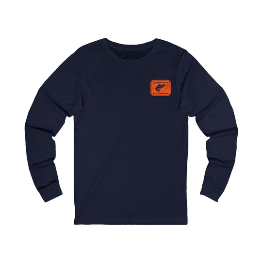 JHFLYCO Rectangle Badge Long Sleeve Tee - Blaze Orange Logo
