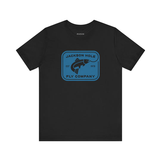 JHFLYCO Logo Tee - Hackle Blue Logo