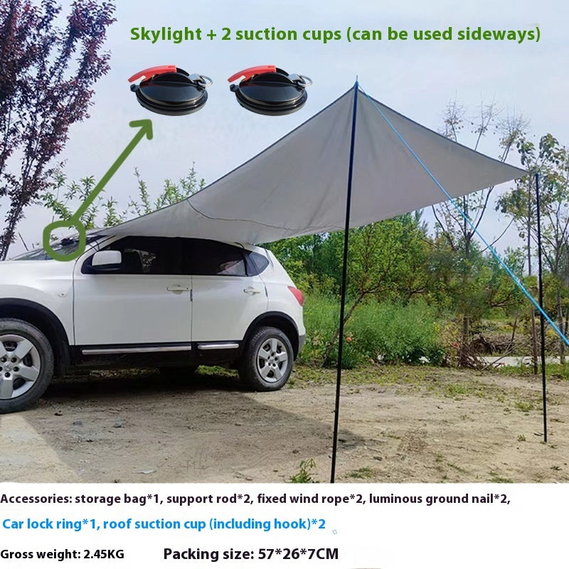 Silver gray suction cup2pcs / 3x2m Car Trunk Camping Tent for Outdoor Adventures and Camping Trips