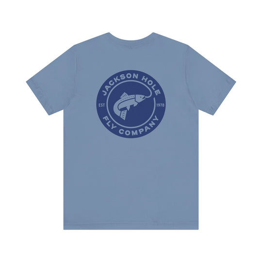 JHFLYCO Circle Badge Tee - Peacock Blue Logo