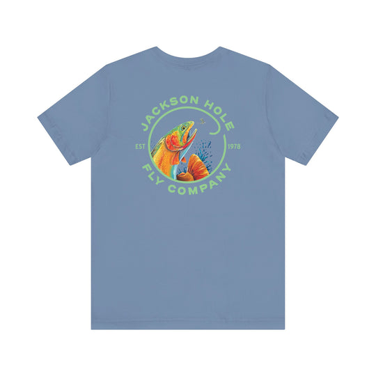 JHFLYCO Cutthroat Trout Badge Tee - Bright Midge Logo